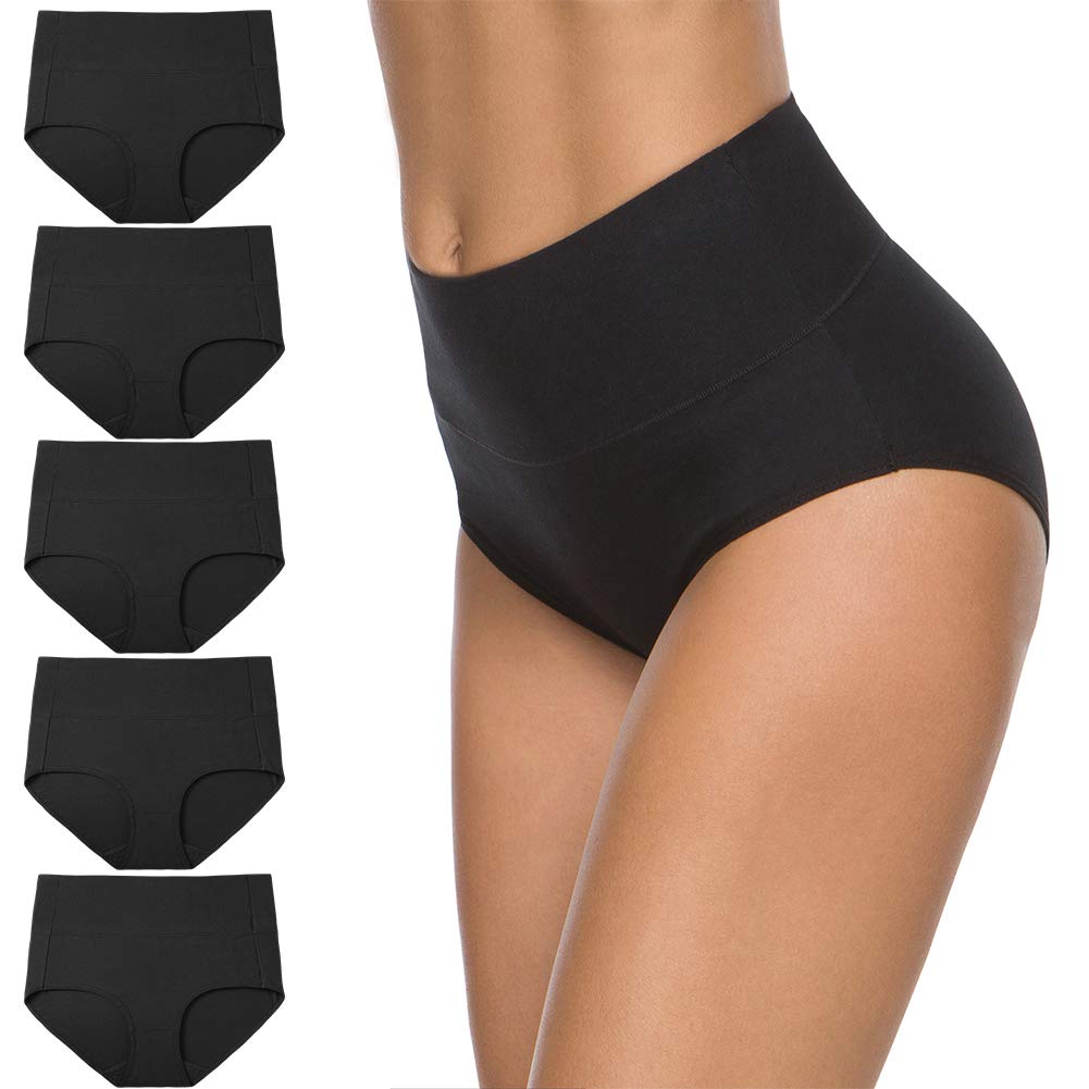Xibing Damen Baumwolle Unterwäsche Weich Atmungsaktiv Hohe Taille Slips Full Coverage Panties Multipack