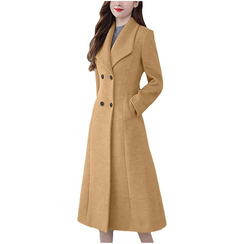 【BAON】Tept Wool Collar Long Coat Long coat with collar, long knitted sleeves and waist band