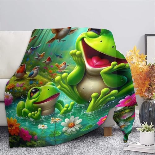 Couverture grenouille 3D moelleuse chaude et douce en microfibre de 127x152cm - 7
