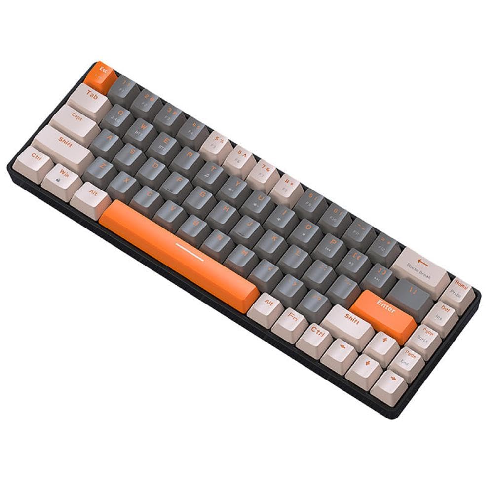Tastiera di ricambio compatibile con FREWOLF K68 Tastiera wireless a 68 tasti a doppia modalità con tasti meccanici completamente sostituibili a caldo, interfaccia USB Type-C (albero rosso milkshake)