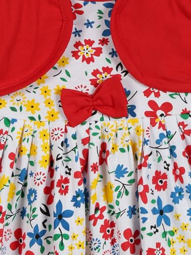 Image of babeezworld Baby Girl Cotton Dress - Half Sleeves Knee Length fit and Flare Frock jhabla Regular fit top