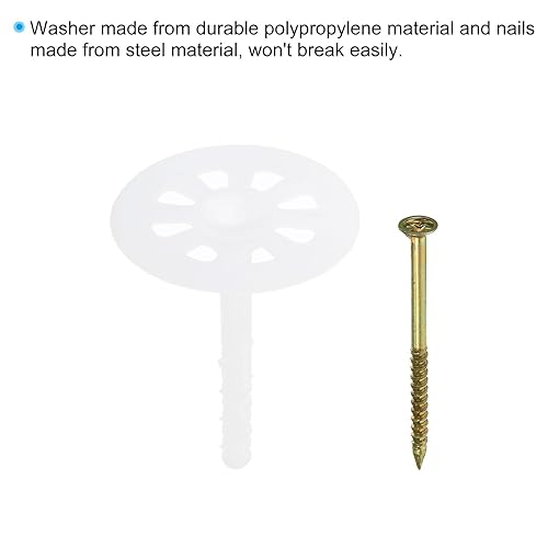 Miniatura 4 de PATIKIL Pasadores de aislamiento perforados de 3.228 in, paquete de 100 clavos aislantes para pared, pernos de expansión de plástico para fijar