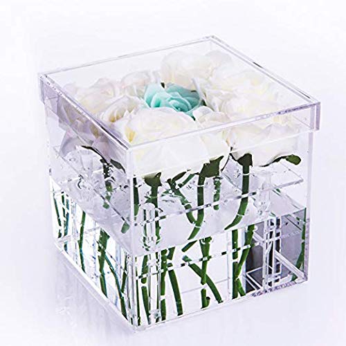Choice Fun Acrylic Flower Box Clear Water Holder Vase Wedding Flower Holder Decorative