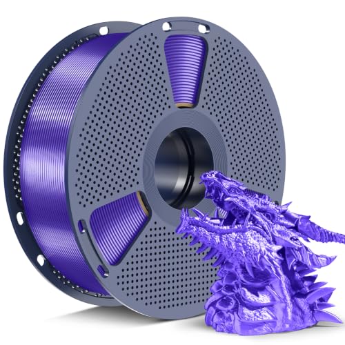 Image of SUNLU Silk2.0 PLA+ Filament 1.75mm, Chrome Like Gloss Finish, Smooth Silk Texture, Upgraded Formula for Stable Printing, 1kg(2.2lbs) PLA Plus 3D Printer Filament, Violet