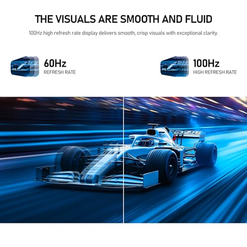 شاشة كمبيوتر مسطحة مقاس 22 بوصة FDH بدقة 1080 بكسل ونطاق ألوان sRGB بنسبة 100% وزمن استجابة 50 مللي ثانية فائقة النحافة للمنزل والمكتب من كروا