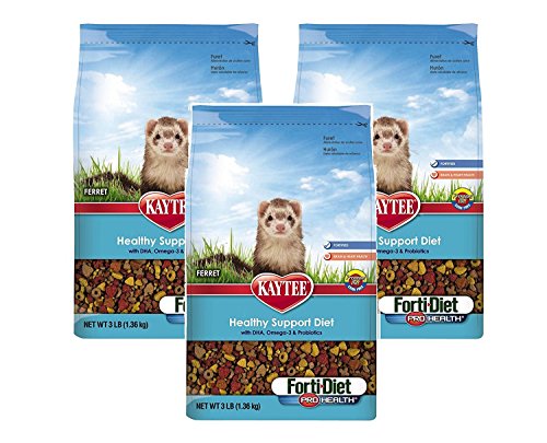 (3 Pack) Kaytee Forti Diet Pro Health Small Animal Food for Ferrets, 3-Pounds Per Pack