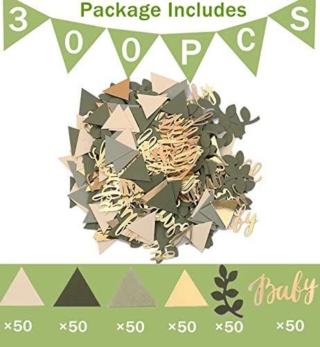 300 Pcs Greenery Baby Shower Decorations Baby Shower Confetti For Tables Sage Green Table Scatter Confetti With Eucalyptus For Wedding Birthday Baby Shower Gender Reveal Party Supplies（Green） #TOP1