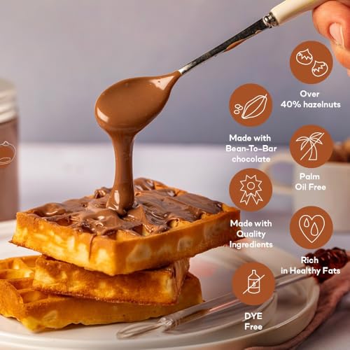 ORIGONUTS Haselnusscreme 200 g – 42% Haselnüsse – Nuss Nougat Aufstrich mit Kakao – Ohne Palmöl – Schokoaufstrich für Brot Pancakes Porridge