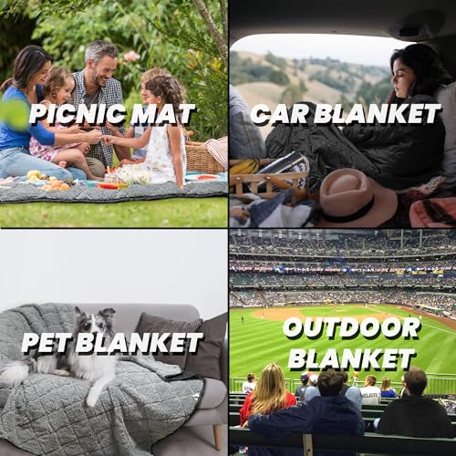 Sowwon WB608BKGY-H Waterproof Outdoor Blanket 82"X 55 Inch Packable, Stadium Blankets thumb #5
