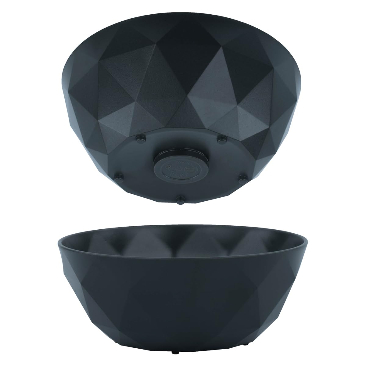 silwy® Super-Magnet-Bowl GREY (2er-Set) HIGH-TECH-Kunststoff - perfekt für Camping, Caravaning und Boating - rutschfestes Geschirr ohne jegliches Klappern stapelbar
