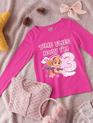 Tstars Birthday Girl Paw Patrol Skye 3rd Birthday Gift Toddler Kids Long Sleeve T-Shirt4