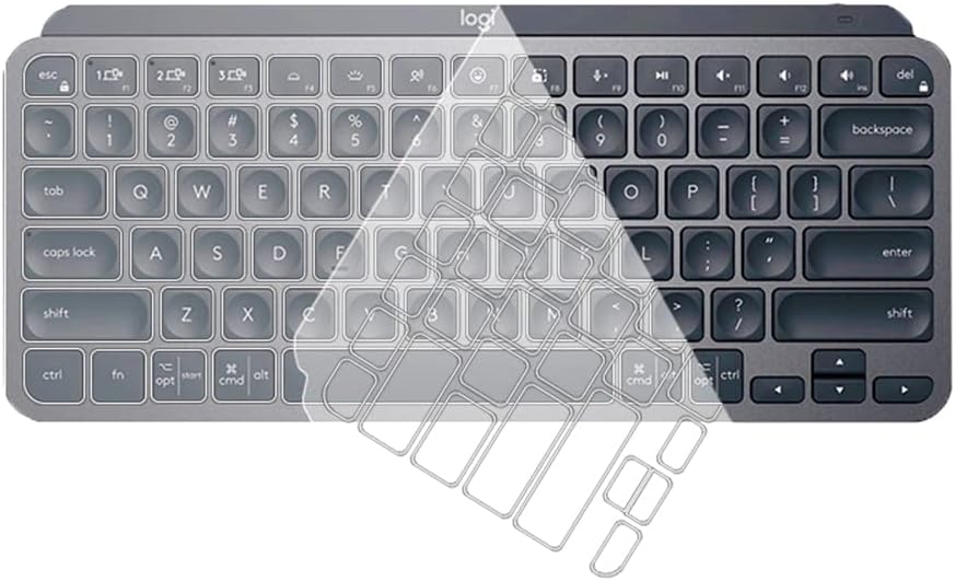 Ultra Thin Desktop PC Silicone Clear Keyboard Cover Skin Protector Compatible with Logitech MX Keys Mini Minimalist & Mac Minimalist Wireless Illuminated Keyboard (NOT for Other Desktop Keyboards)