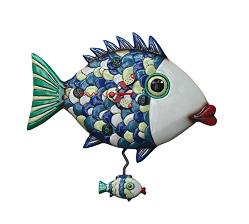 Allen Designs "Fishy Lips" Whimsical Pendulum Wall Clock #TOP8