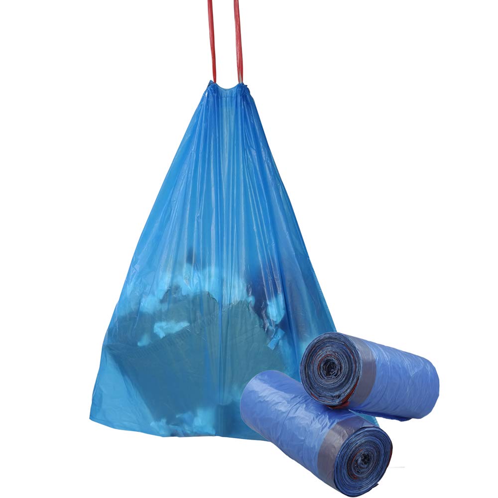Fiaze Drawstring Trash Bags, 6 Gallon, 200 Counts (Blue)