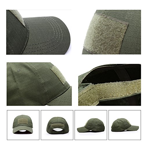CHINWHI Baseball Cap Men Sun Protection Tactical Camo Hat Military Camo for Camping Camping Hiking Outdoors Sport Adjustable Unisex(BK, 1) - Image 6