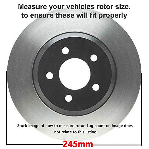 Image of Detroit Axle - 2WD Rear Brake Kit for 1998-2004 Passat, 1998-2003 Audi A6 | Drilled & Slotted Disc Brake Rotors Ceramic Brake Pads w /Hardware 1999 2000 2001 2002 Replacement