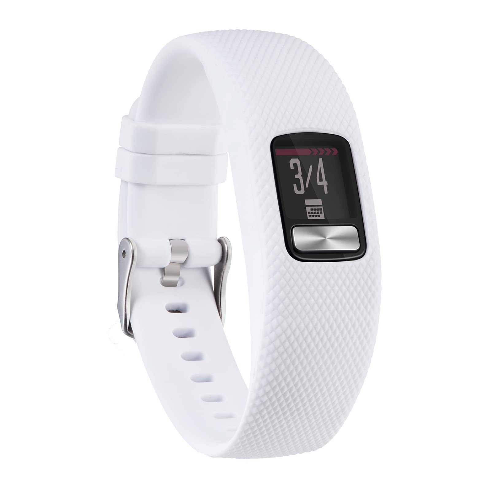 White Vivofit 4 Straps Compatible with Garmin Vivofit 4 Watch Band Strap Bracelet Wristband for Men Women Replacement Accessory- Colorful Vivofit 4 Silicone Watchband with Metal Clasp Buckle Large