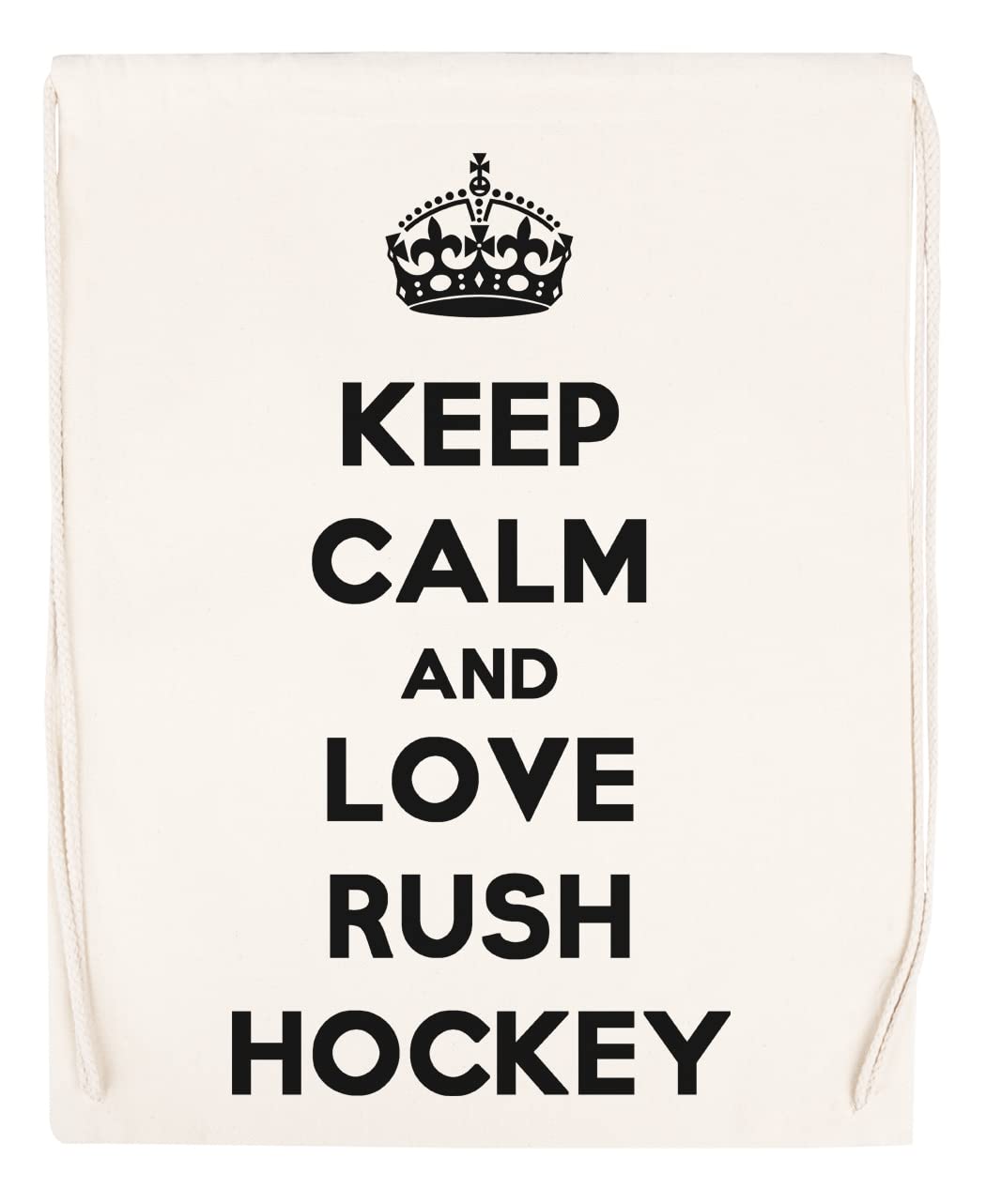 Keep Calm And Love Rush hokej torba sportowa ze sznurkiem beżowa torba sportowa ze sznurkiem