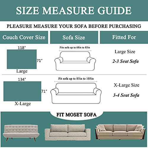 Dreamingo Paisley Green Couch Cover Luxury Jacquard Sofa Covers Furniture Couch Protector For Dogs, Chenille Loveseat Couch Covers Universal European For Living Room, Large-71X118In #TOP3