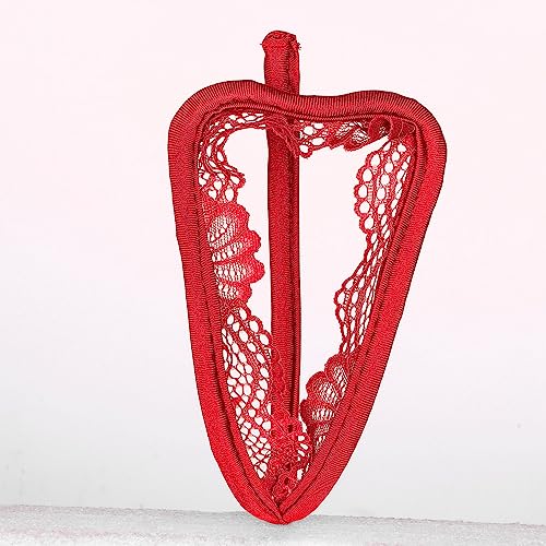 Vxuxlje Sissy Men's Chastity Cover Floral Lace Invisible C-String Underwear O Ring Lingerie Briefs2