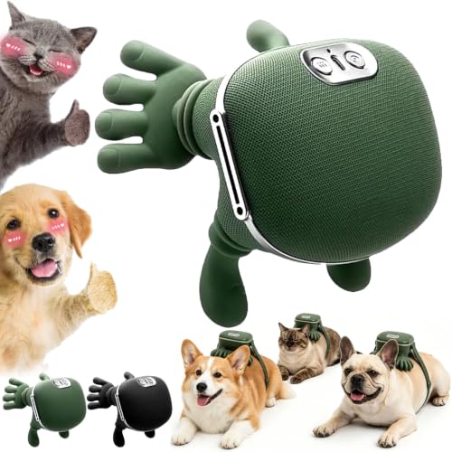 Dog Massager with Hands Calming Pet Massager Dog Massager for Neck Back Waist Speed Modes & 2 Temperature Settings 4D Deep-Tissue Kneading for Small Indoor Dogs and CatsGreen