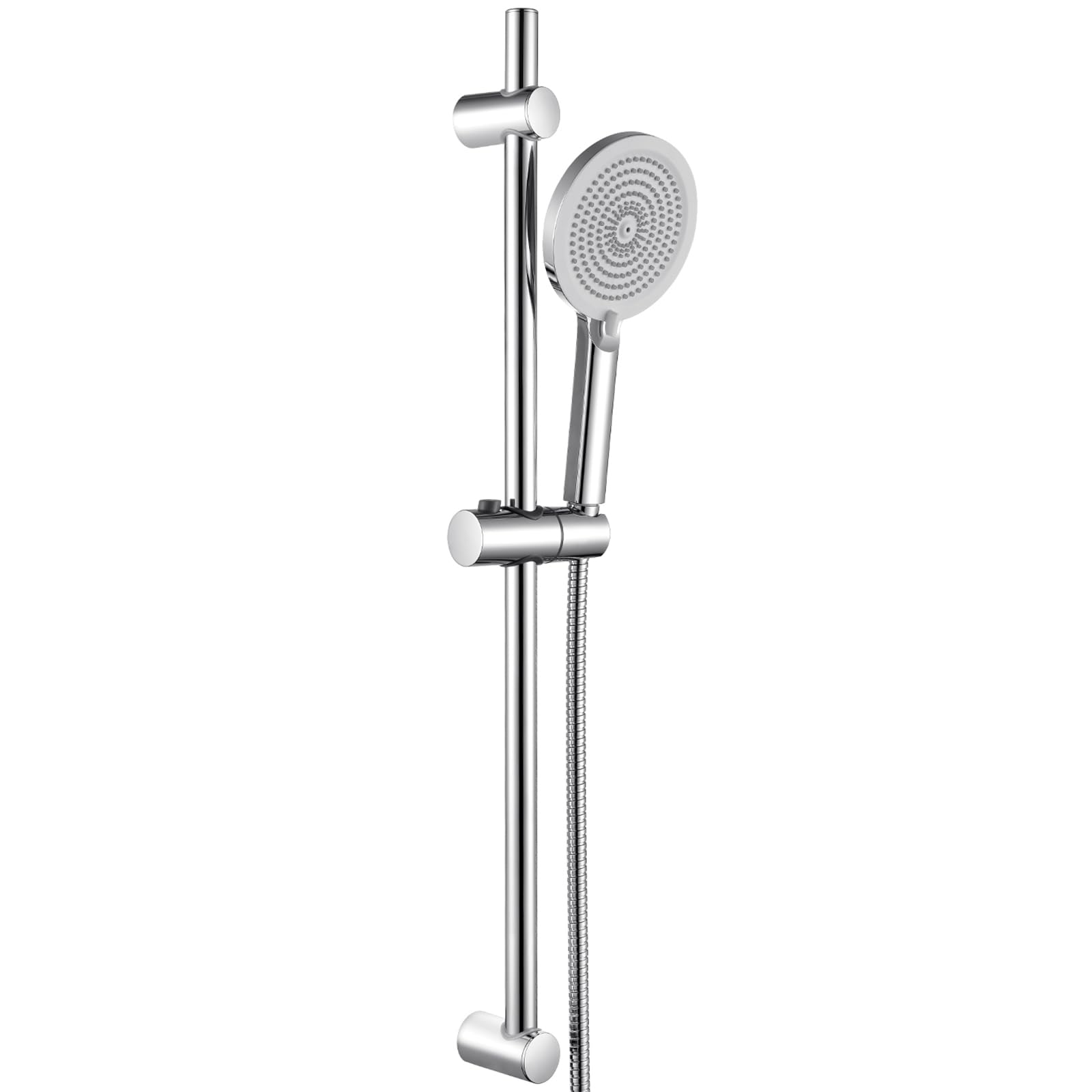 Auralum Duschstange mit Handbrause - Duschsystem ohne Duscharmatur - Duschset mit 70CM Edelstahl-Duschstange - Handbrause mit Schlauch(4 Strahlarten) - 150cm PVC Auslaufsicherer Schlauch & Halterung