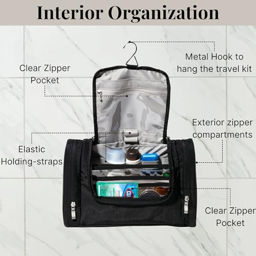 Baggallini unisex adult Travel Accessory Toiletry Kit, Black, One Size US by Baggallini - Used condition - Image 3