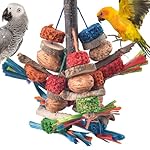 Bissap Bird Chew Toys, Natural Bark Corncob Nuts Parrot Toys and Treats for Conure Cockatoo Parakeet Budgies Cockatiel Lovebirds Pets Cage Bite Toy