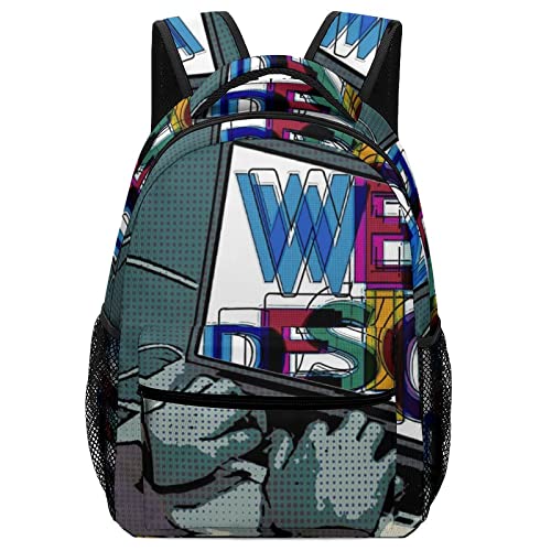 LafalPer Mochila Urbana Clásica Mochila Escolar Adolescente Unisex Adulto Casual Backpack con Linda Estampada Ilustración del programador