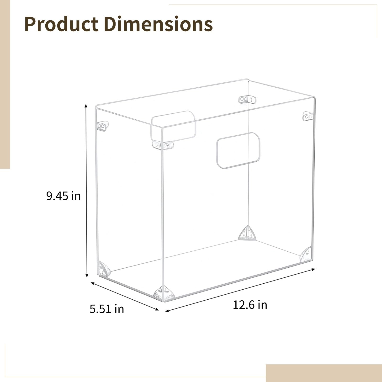 Acryl-Aktenordner für den Schreibtisch, transparent, abnehmbare Hängemappen-Box mit Griff, große Kapazität für Büroakten, Dokumente, Kleinteile, Kleidung