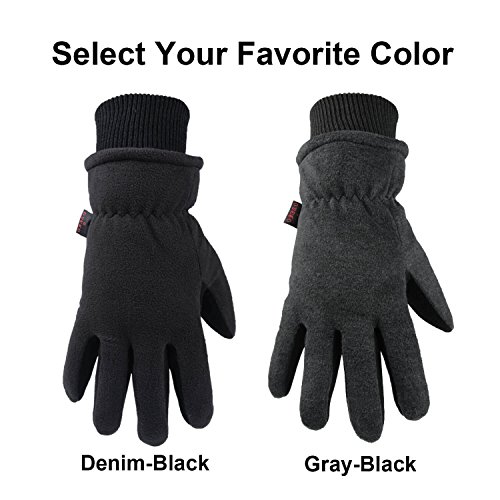 Ozero Winter Gloves Deerskin Leather Thermal Ski Glove Insulated Fleece For Snow Skiing Driving Cycling Hiking Runing Hand Warmer In Cold Weather For Men And Women Large Black #TOP5