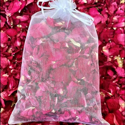 Pétalos secos naturales de rosa roja 100g para decoración miniatura 1