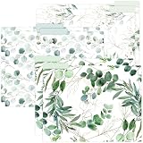 bloom daily planners Decorative File Folders - Set of Six Letter Size (8.5” x 11”) Organizers, 1/3 Cut Tabs - Assorted Designs - Eucalyptus