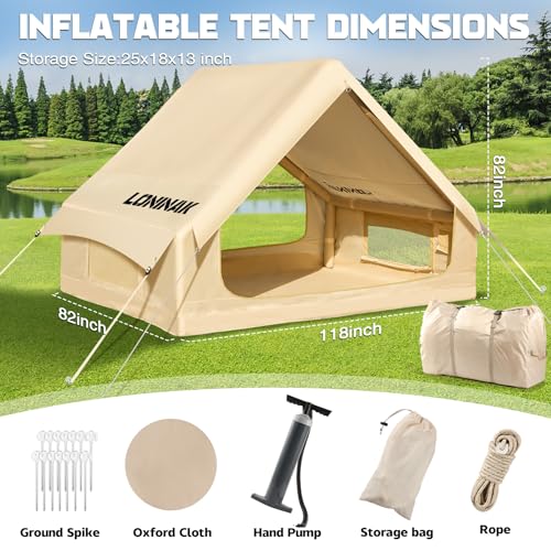 Carpa Inflable para Camping, 4 Personas, Beige miniatura 5