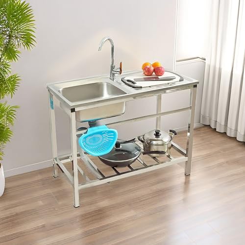 Évier portable avec robinet eau chaude froide pour local technique
