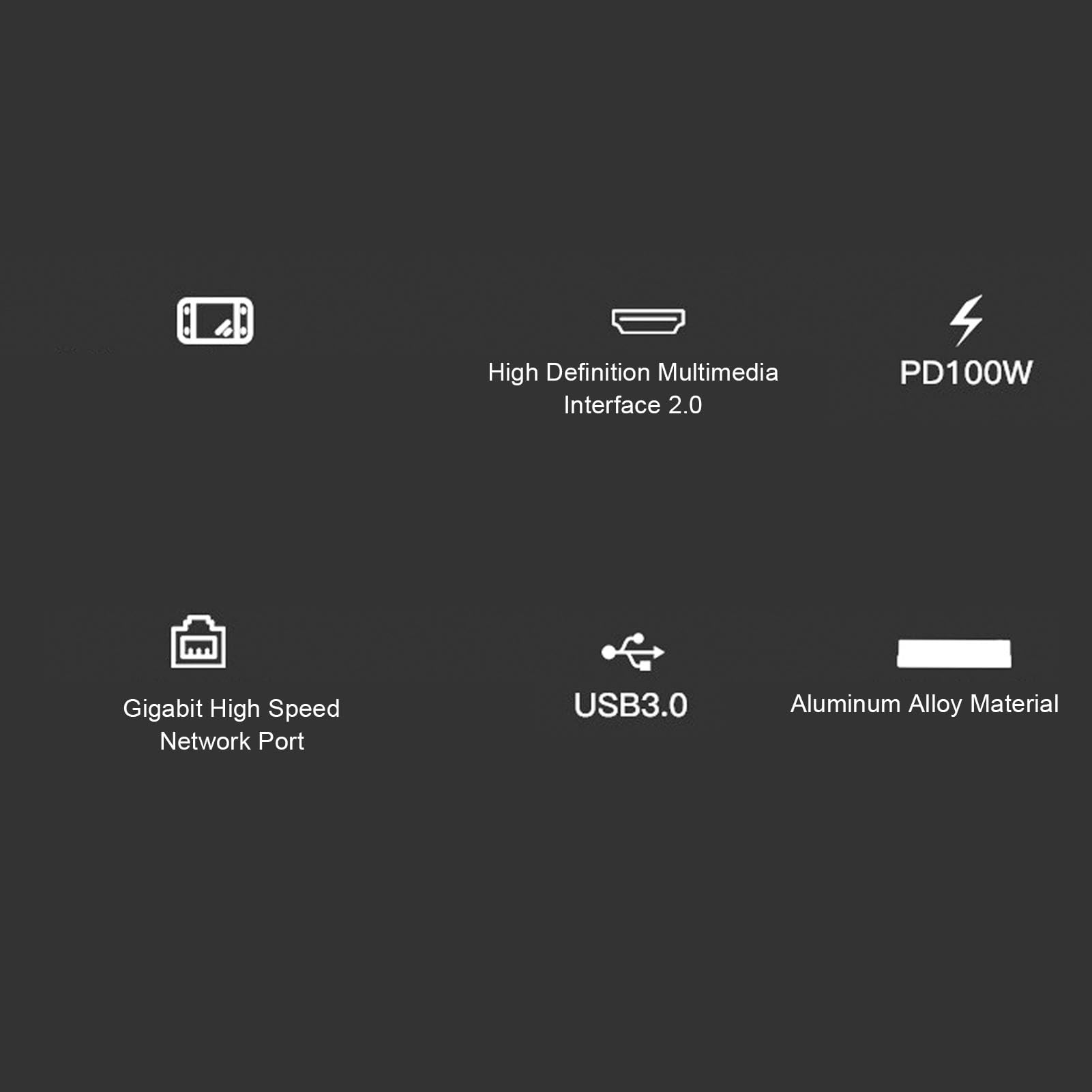 Docking station 6 in 1 adatta per dock da gioco portatile ROG Ally Steam Deck con 4K 60Hz HDMI 2.0 Gigabit Ethernet 100 W PD ricarica e 3 porte USB A 3.0 in lega di alluminio per