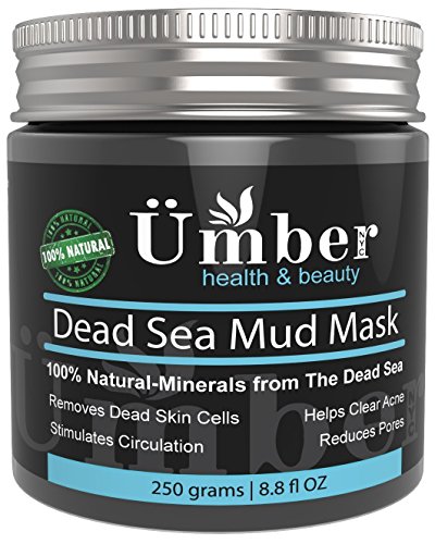 Dead Sea Mud Mask for Face and Body Treatment 100% Natural and Organic Skin Cleanser - Removes Dead Skin, Clear Acne, Reduce Pores & Wrinkles by Umber NYC (8.8 oz)
