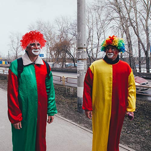 FRCOLOR Peruca Afro Colorida Curta Encaracolado Vermelho Peruca Halloween Palhaço Cosplay Peruca Dos