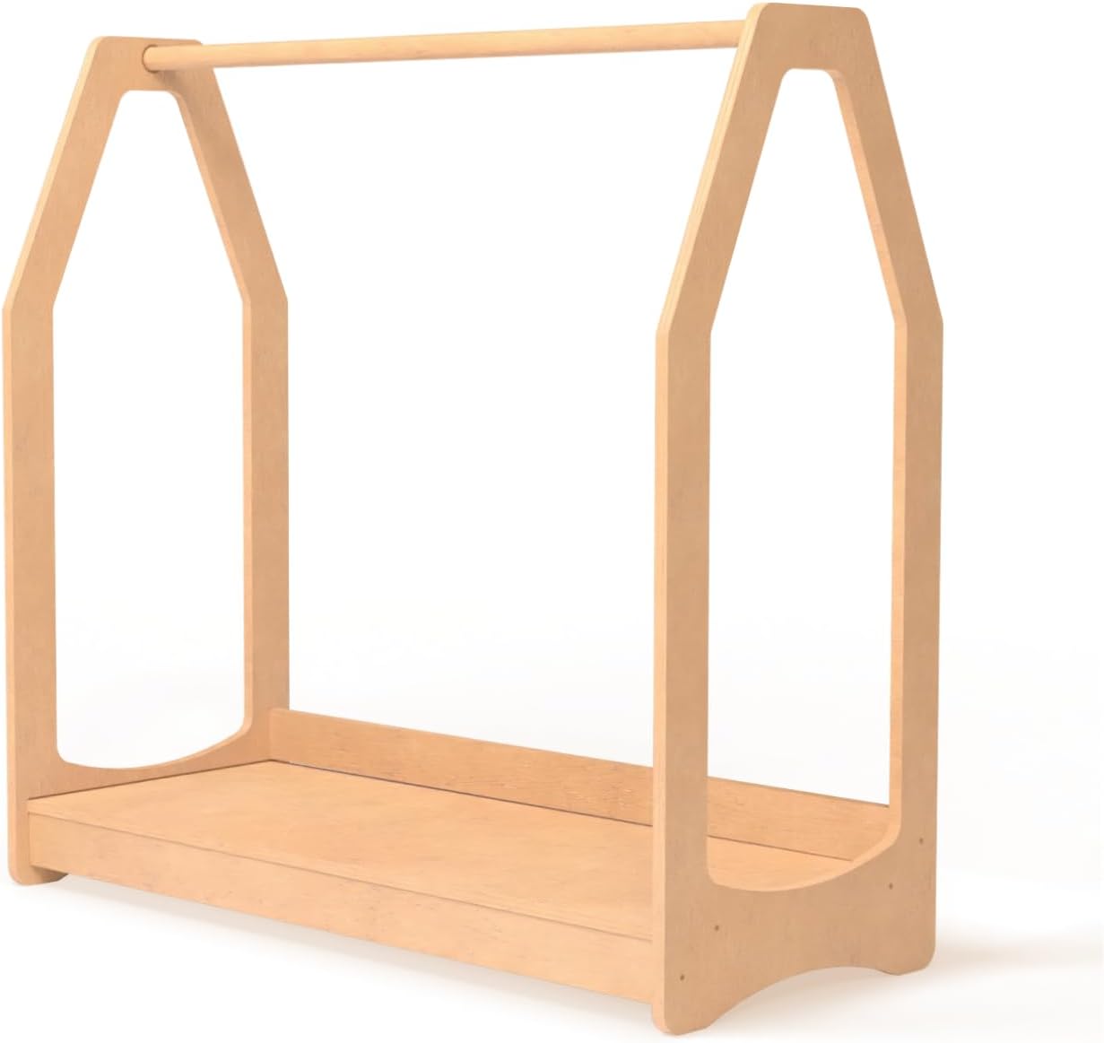 Amazon.com: WOOD&ROOM Montessori Kids Clothing Rack with Shelf - Wooden ...
