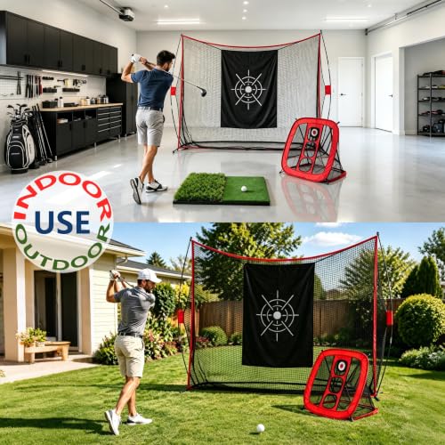Garvee Golf Net, 10 x 7 ft Heavy Duty Golf Practice Nets with Chipping Net - image 6