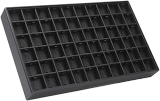 Colaxi ジュエリーオーガナイザートレイ ポータブルモダンジュエリーディスプレイホルダー ショッピングモールカウンター販売用, ブラックリングトレイ