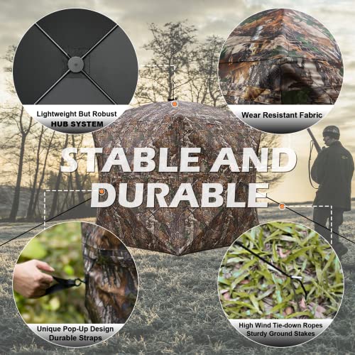 Your Choice Hunting Blind 3 Person 270 Degree See Through Ground Blinds For Deer Hunting Turkey Hunting, Camo Deer Blind Turkey Blind Pop Up Hunting Tent, Hunting Gear And Hunting Accessories #TOP4