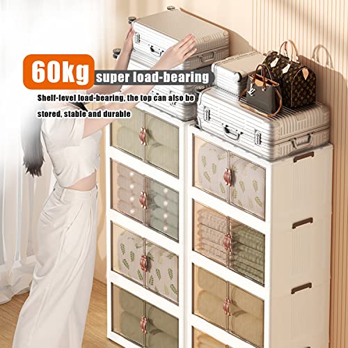 Bac de rangement empilable transparent pliable pour chambre et salon - 5
