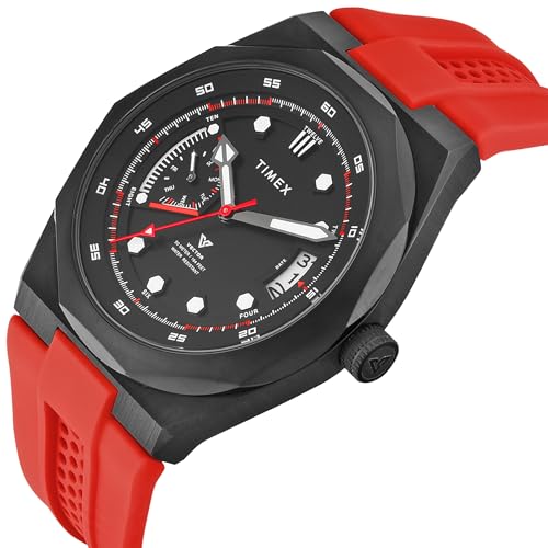 Image of TIMEX Vector Black Round Dial Analog Men's Watch - TWEG31001