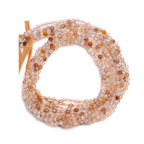 Quartz rutile de cuivre 2mm perles de pierres précieuses rondelle facettée fabrication bijoux
