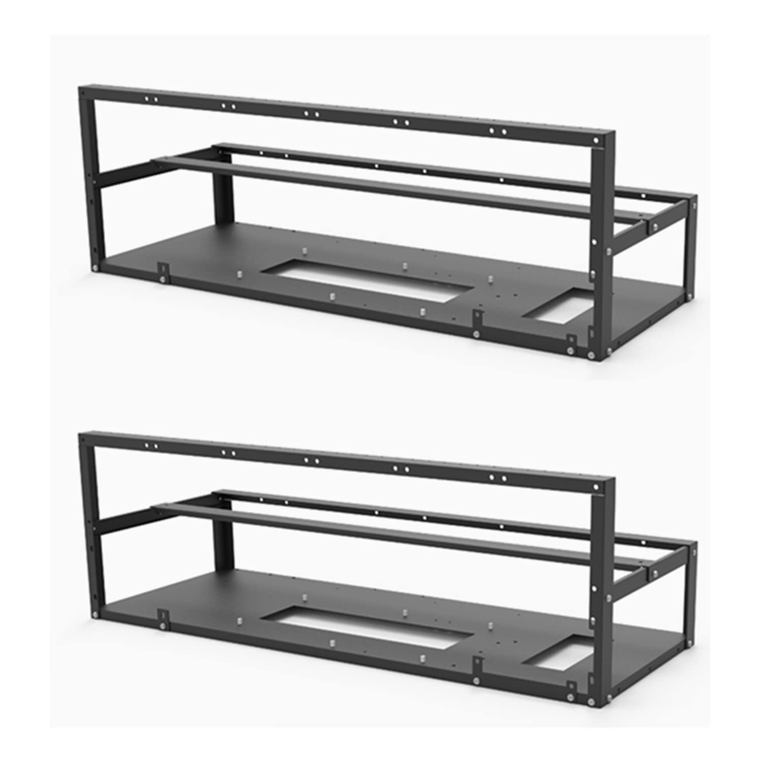 YinaLoi Mining Rig Frame, Steel Open Air Miner Mining Frame Rig Case Up to 8 GPU for Crypto Coin Currency Bitcoin Mining Accessories Tools -Frame Only, Fans & GPU is not Included (2 Pcs)