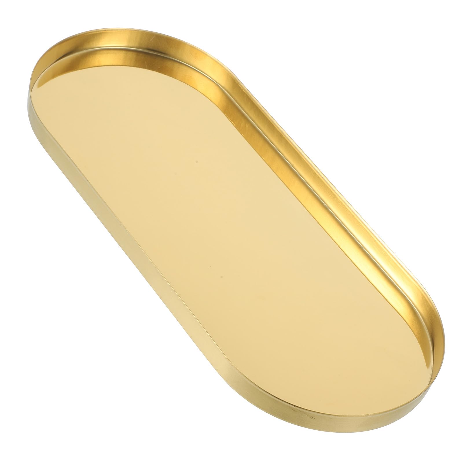 Vassoio Decorativo Dorato in Acciaio Inox, Forma Unica | Toeletta e Cucina, Finitura Semplice ed Elegante, Resistente alla Ruggine, Uso Multiplo