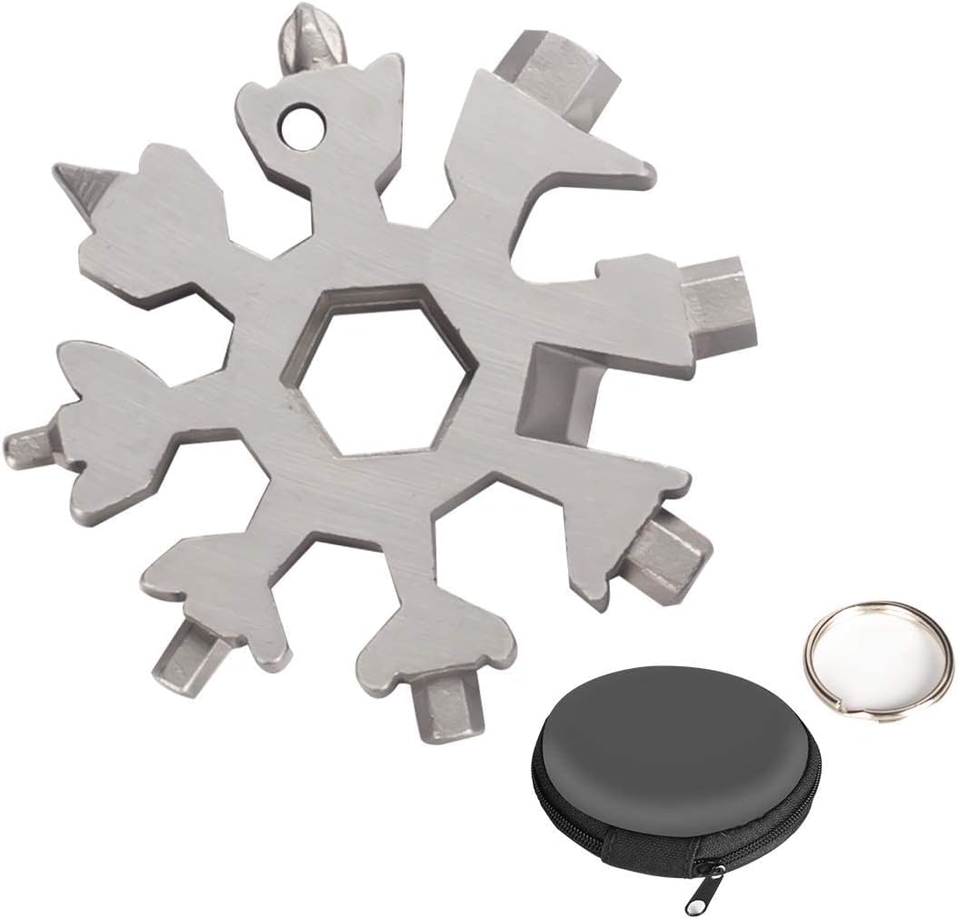 Snowflake Multi Tool 18 in 1 with Stylus Touchscreen Tips Bundle Prevent Virus,Bacteria| |Outdoor,Car,Keyring,Office|Screwdriver,Hexagonal,Spanner,Bottle Opener|Santa Christmas Gifts for Men