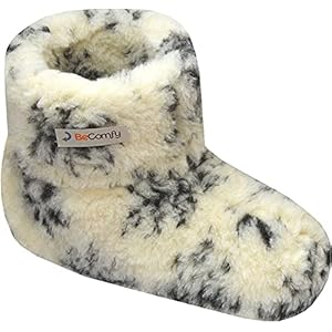 BeComfy Warme Schoenen Sloffen Slippers Heren Laarzen Dames Unisex Wollen Pantoffels Warmers Schapenwol 36-50 EU