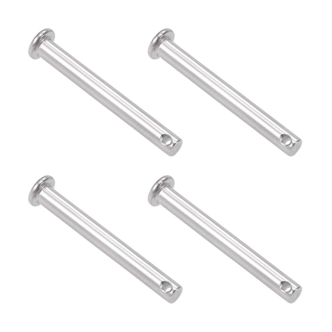 TA-VIGOR 4pcs 6 x 50mm Clevis Pins Single Hole, 304 Stainless Steel Flat Head Link Hinge Pin Fastener for Mechanical Linkage, Ship Rigging, Fixed Parts
